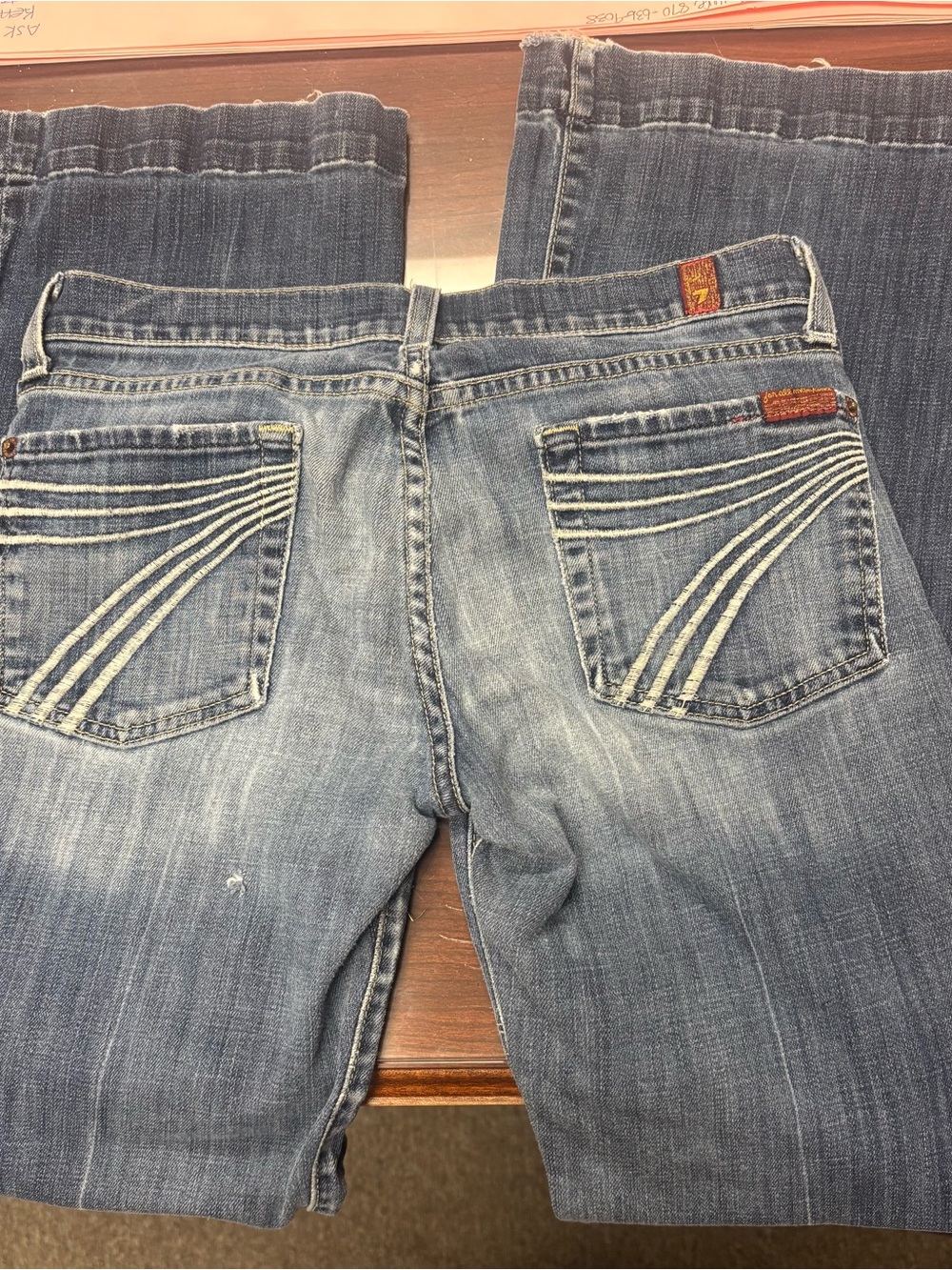 Vintage 7 For All Mankind Women's Light Blue low rise Bootcut Jeans